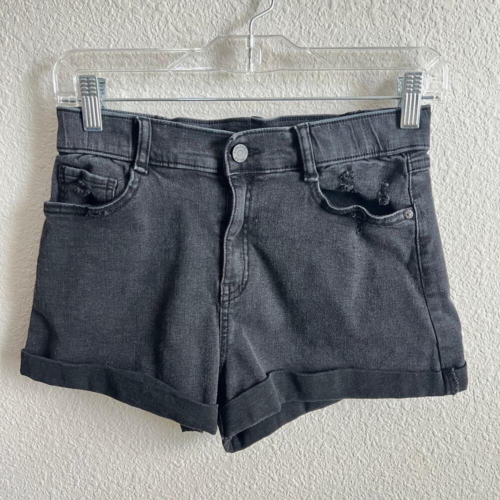 Sincerely Jules Black High Rise Denim Shorts Women's 1/25 Cuffed Jorts Stretch